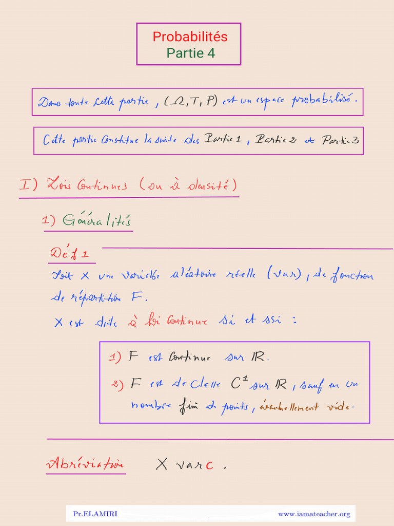 Cours Probas Partie 4 | PDF