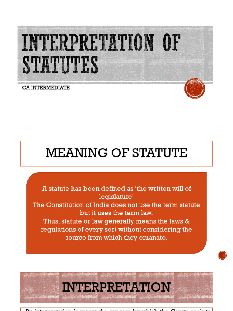 Interpretation of Statutes | PDF | Semantics | Statutory Interpretation