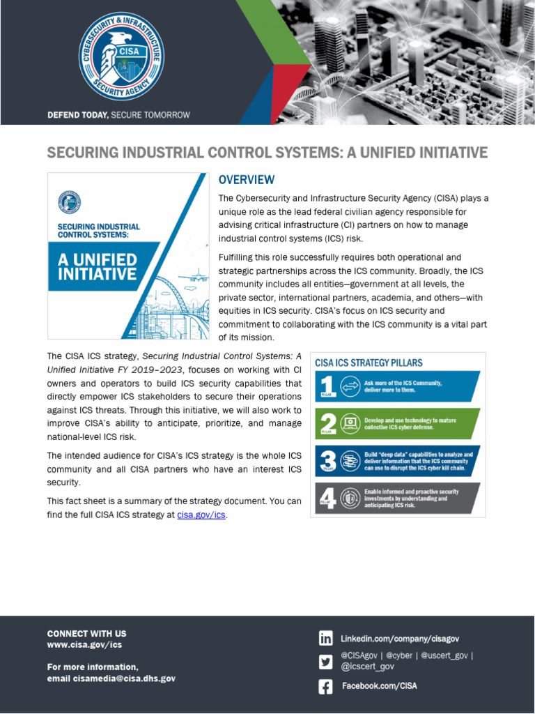 Securing Industrial Control Systems Fact Sheet S508C | PDF | Internet ...