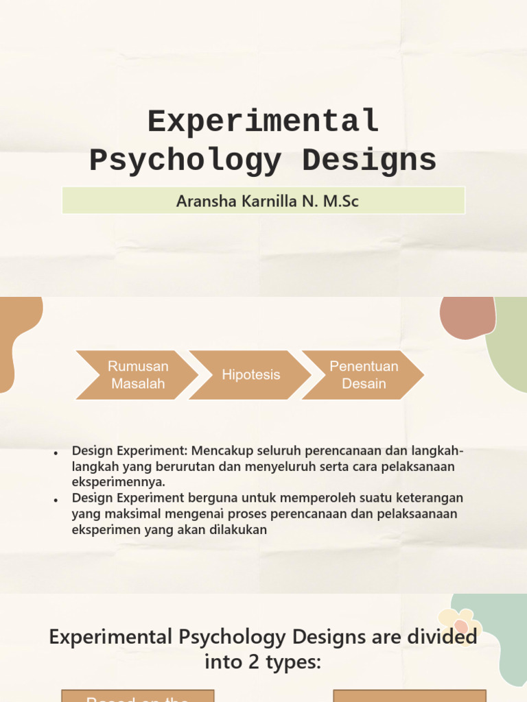 Desain Eksperimen Psikologi | PDF