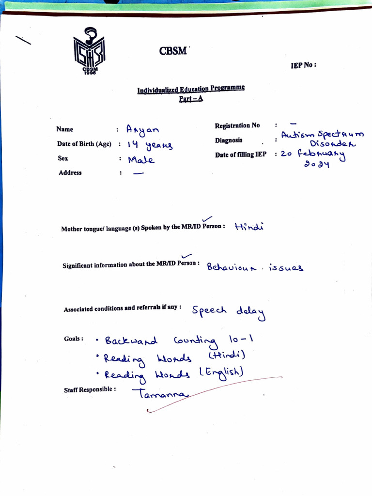 Glad iep format pdf