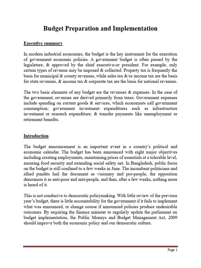 Budget Preparation and Implementation | PDF | Government Budget | Budget