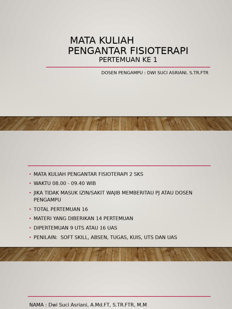 Pengantar Fisioterapi: Tujuan dan Manfaat | PDF