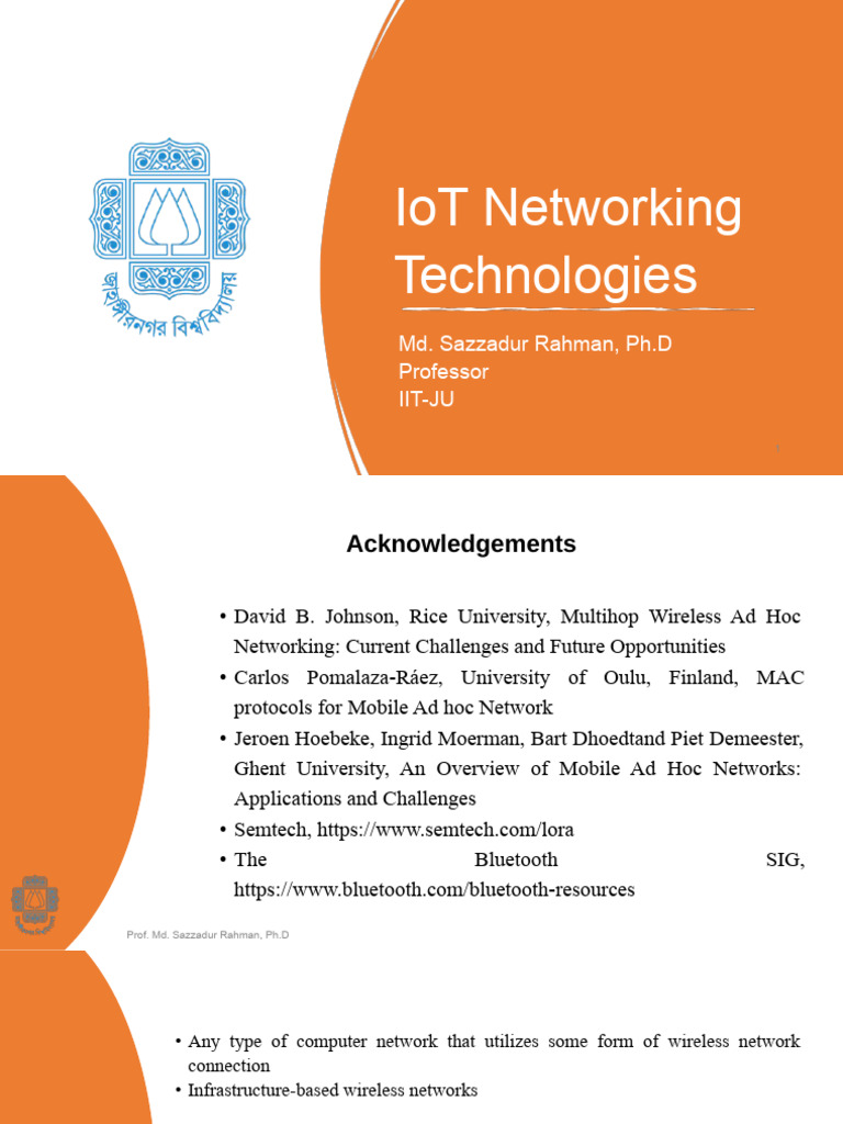 IoT Wireless Networking Technologies | PDF | Bluetooth | Ieee 802.11