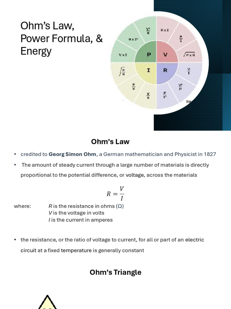 6 Ohm S Law Power Formula Energy | PDF | Voltage | Ac Power