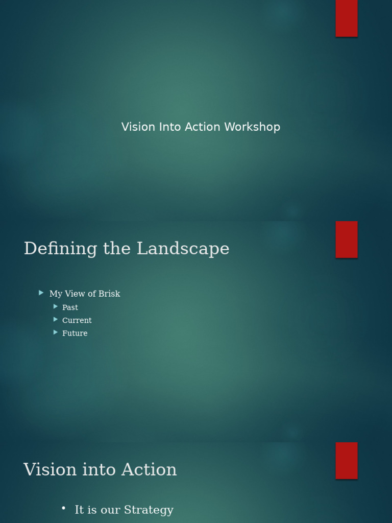 Vision into Action Workshop Overview | PDF
