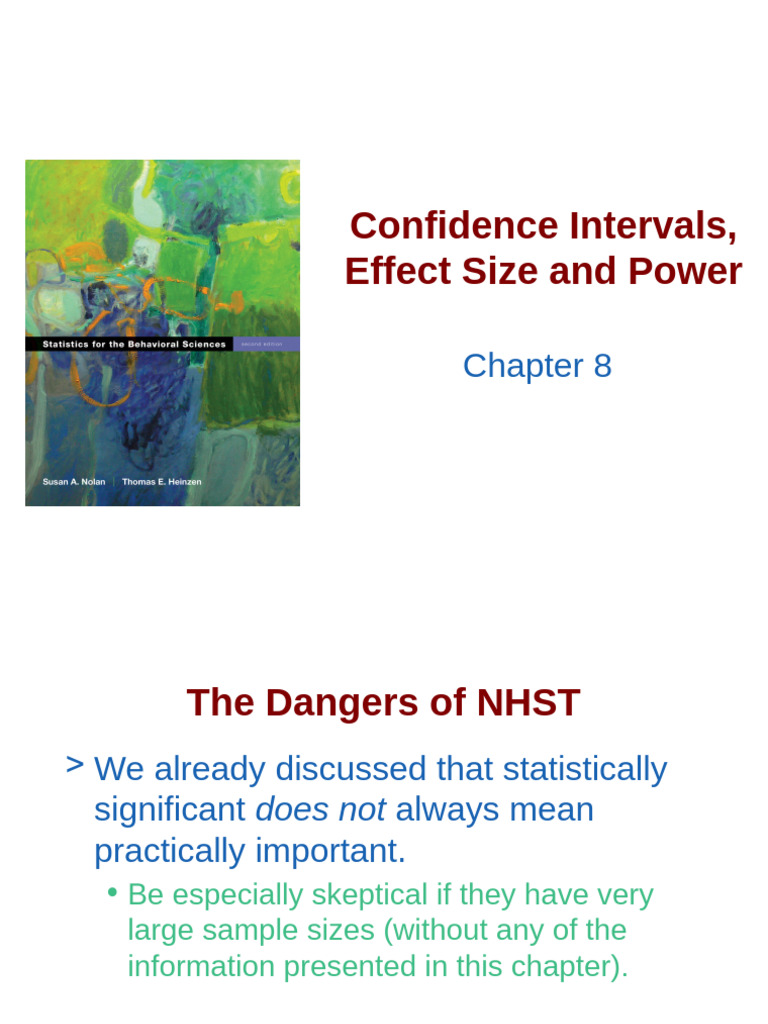 Confidence Intervals, Effect Size and Power | PDF | Type I And Type Ii ...