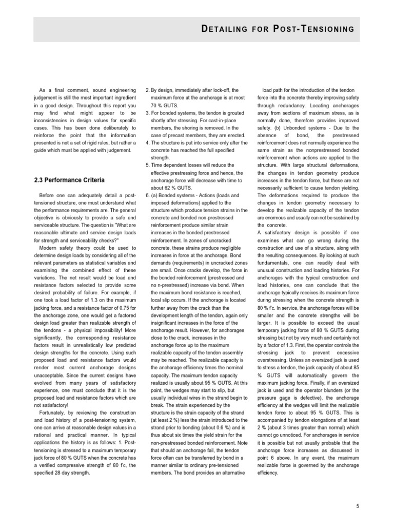 Post-Tensioning Detailing Guidelines | PDF | Strength Of Materials ...
