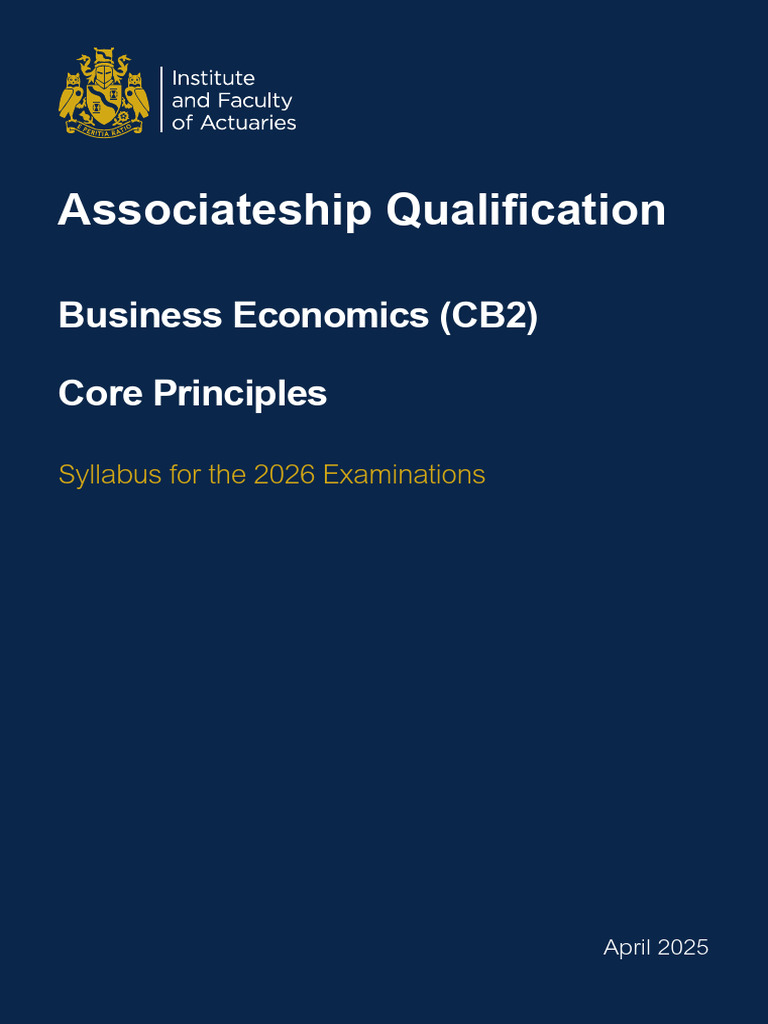 CB2 Business Economics Syllabus 2026 | PDF | Economics | Macroeconomics