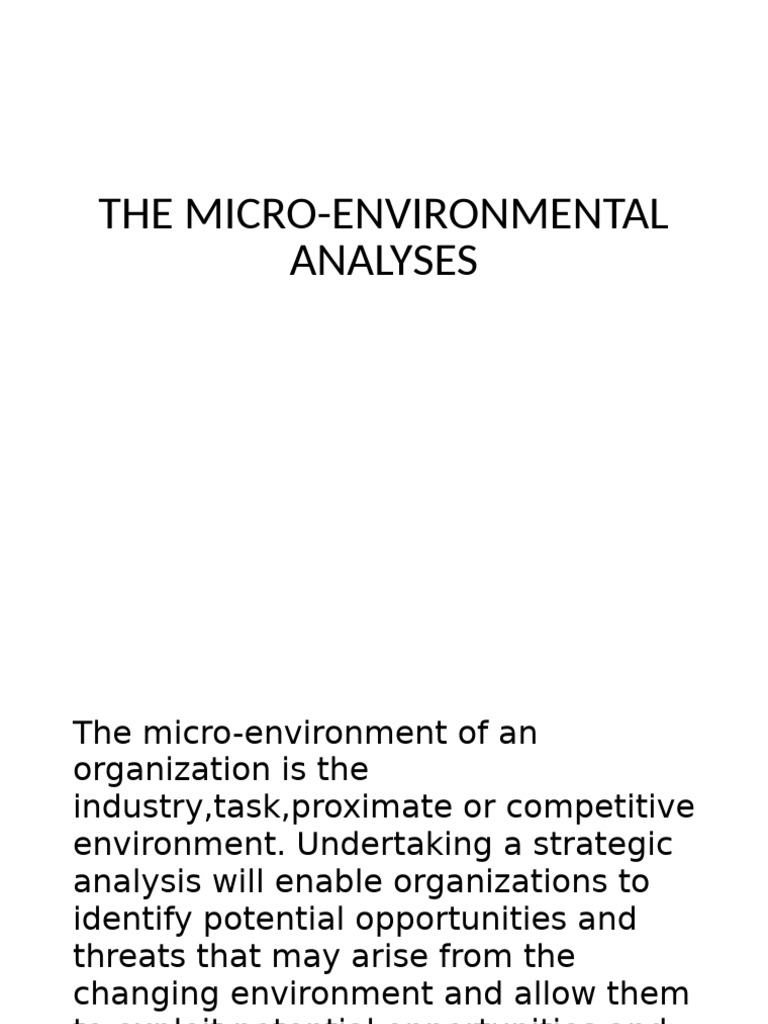 Micro-Environmental Analysis Guide | PDF | Behavior | Marketing