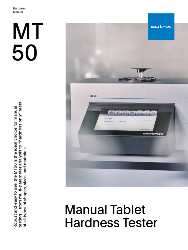 MT50 Manual Tablet Hardness Tester | PDF | Tablet (Pharmacy)
