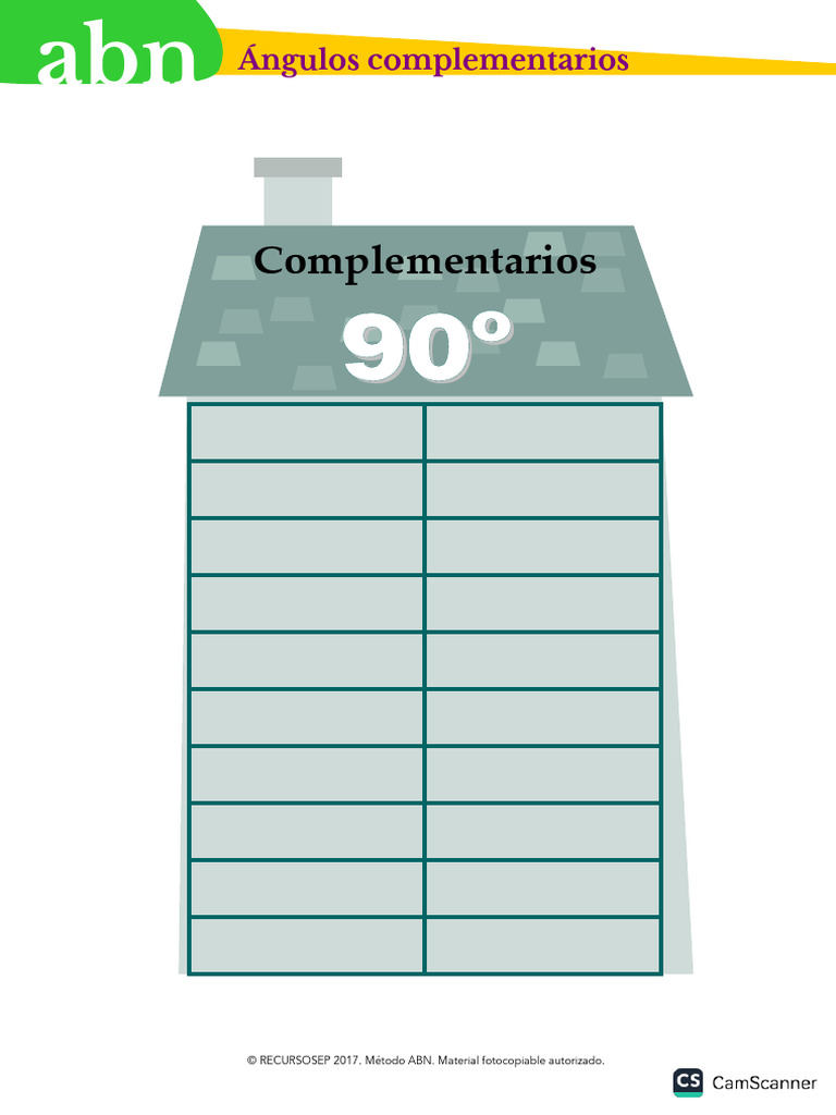 Ángulos Complementarios Lámina | PDF