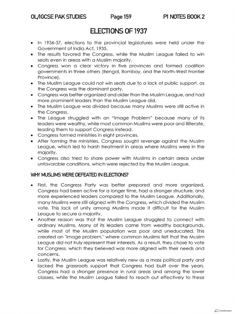 Elections Notes 1936-37 | PDF