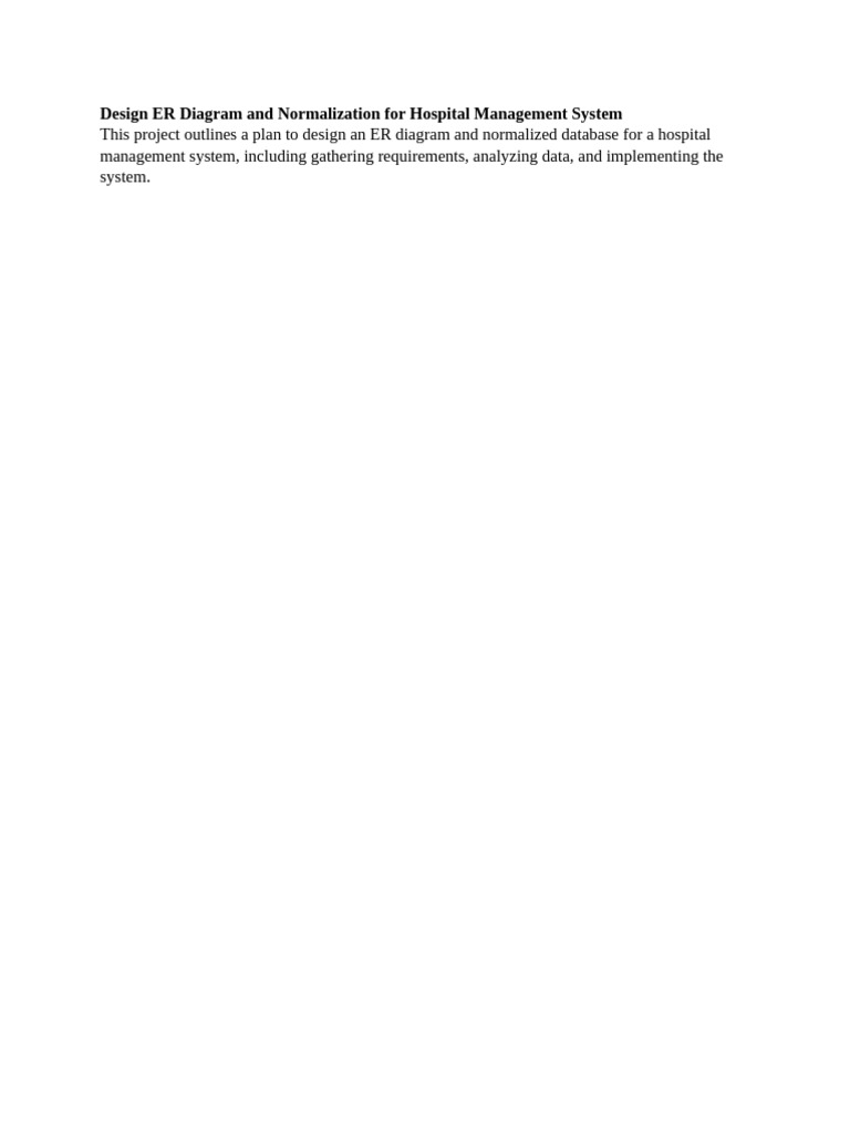ER Diagram for Hospital Management System | PDF