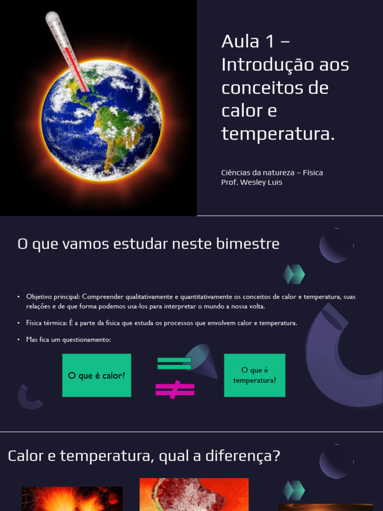 Aula 1 - Introdução Aos Conceitos de Calor e Temperatura | PDF ...