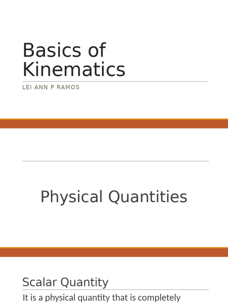 Understanding Scalars and Vectors in Kinematics | PDF | Velocity ...