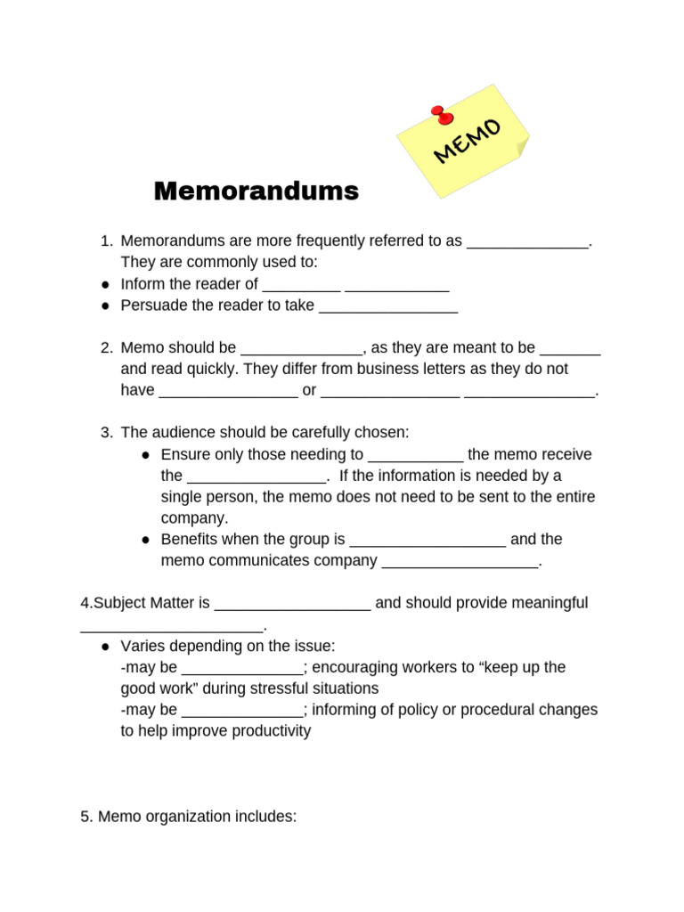 Understanding Memorandum Types and Guidelines | PDF | Memorandum ...