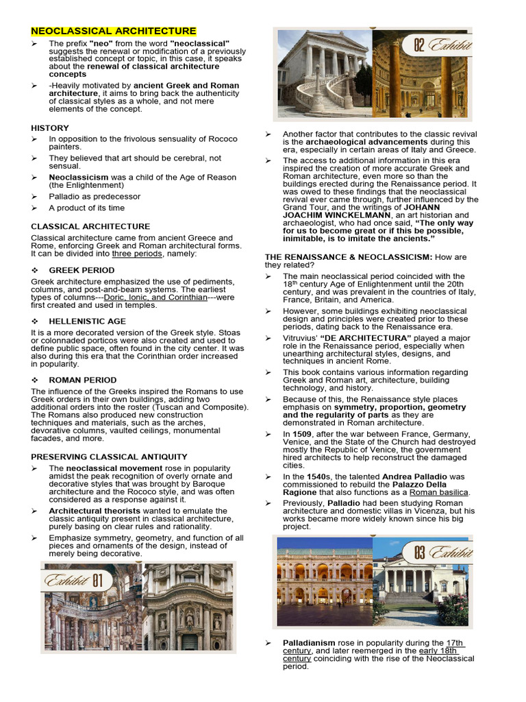 Neoclassical Architecture Overview | PDF | Gothic Architecture | Art Deco