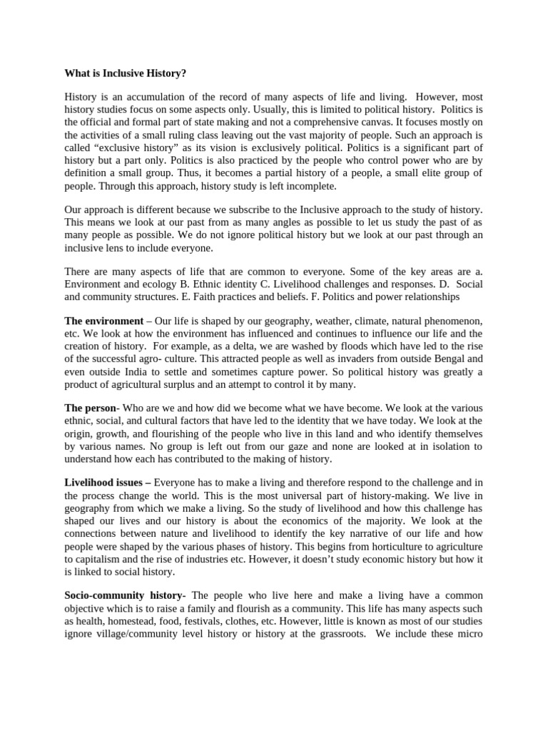 L 2what Is Inclusive History | PDF | Liberal Arts Education