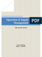 Operation & Supply Chain Management: Mba Ignou Sem-Ii