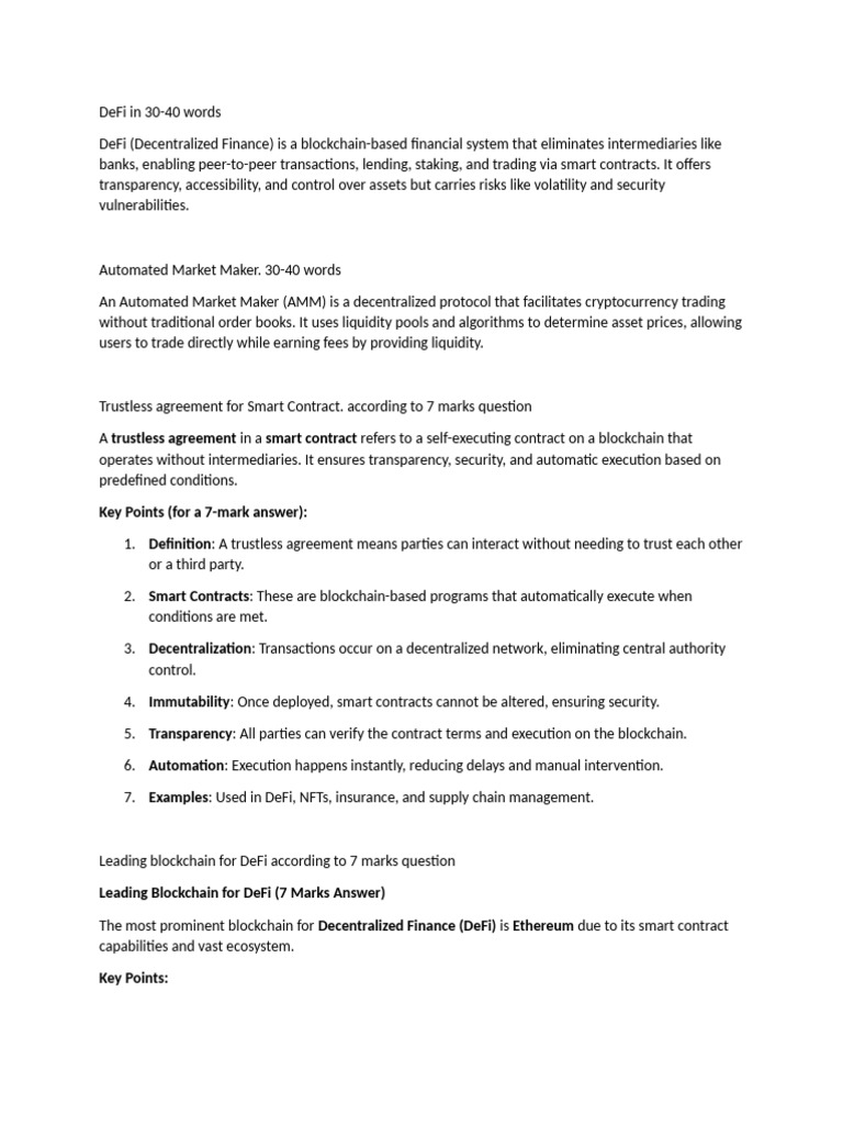 Defi in Sem 1 | PDF | Market Maker | Investing