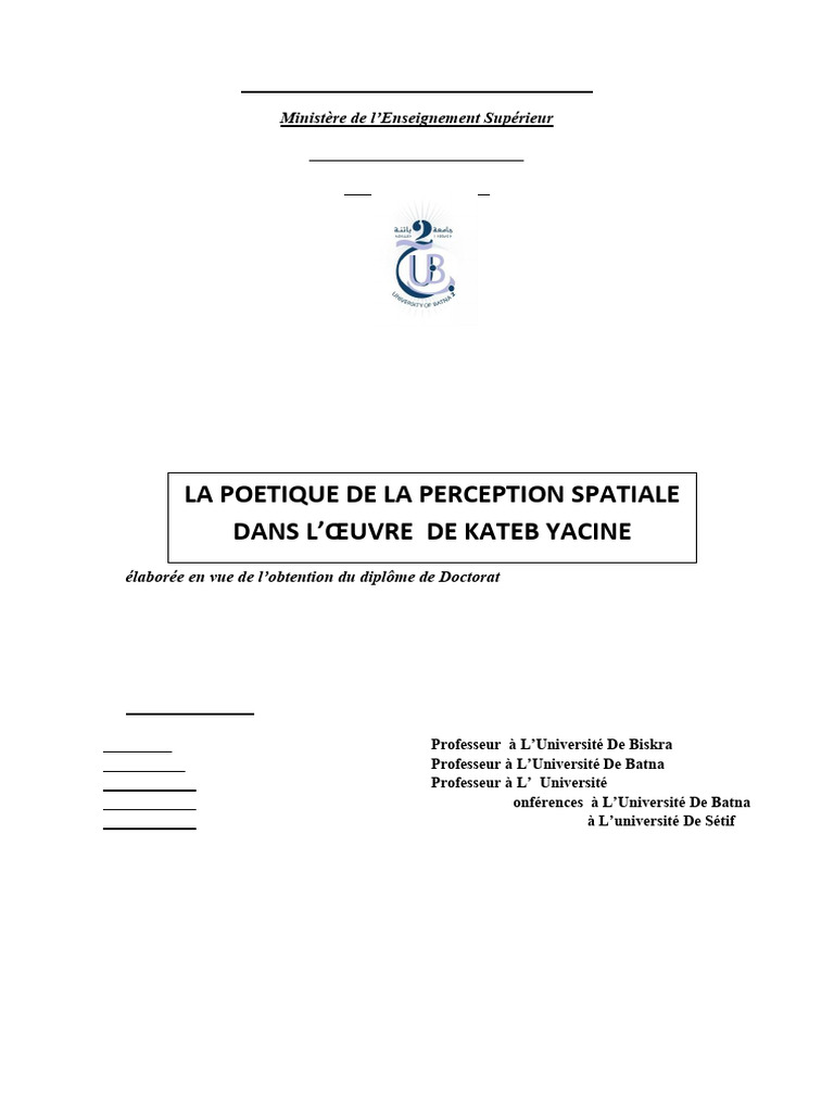 Poétique de la perception spatiale | PDF | la perception | Professeur