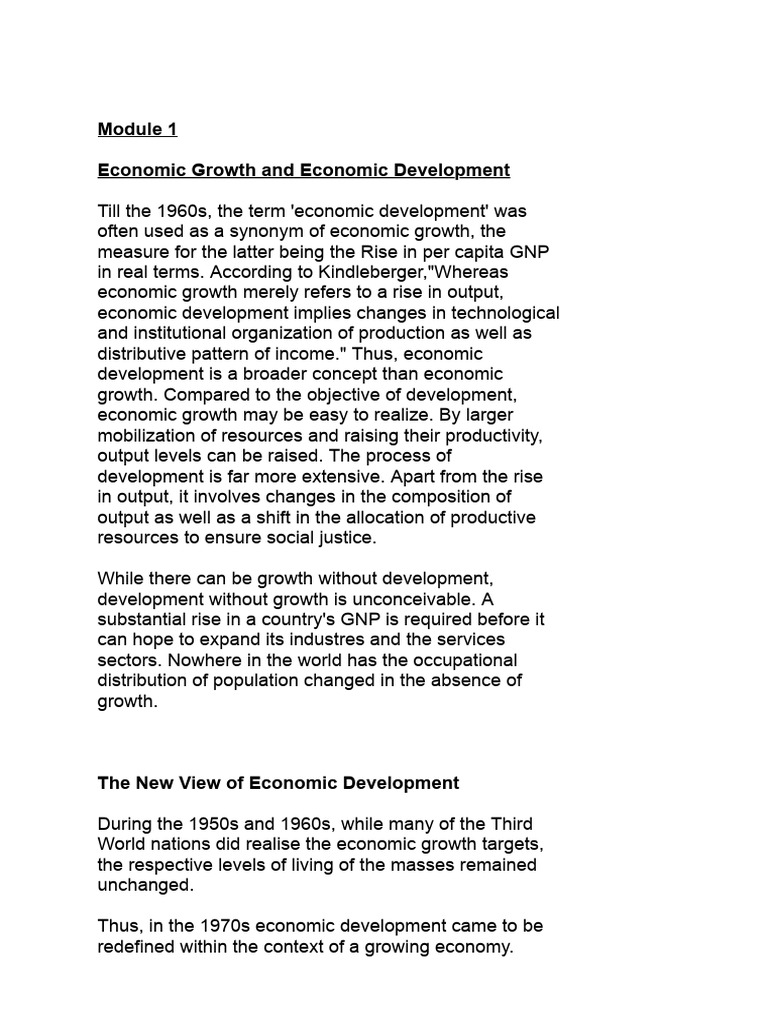 Economic Growth vs. Development Explained | PDF | Human Development ...