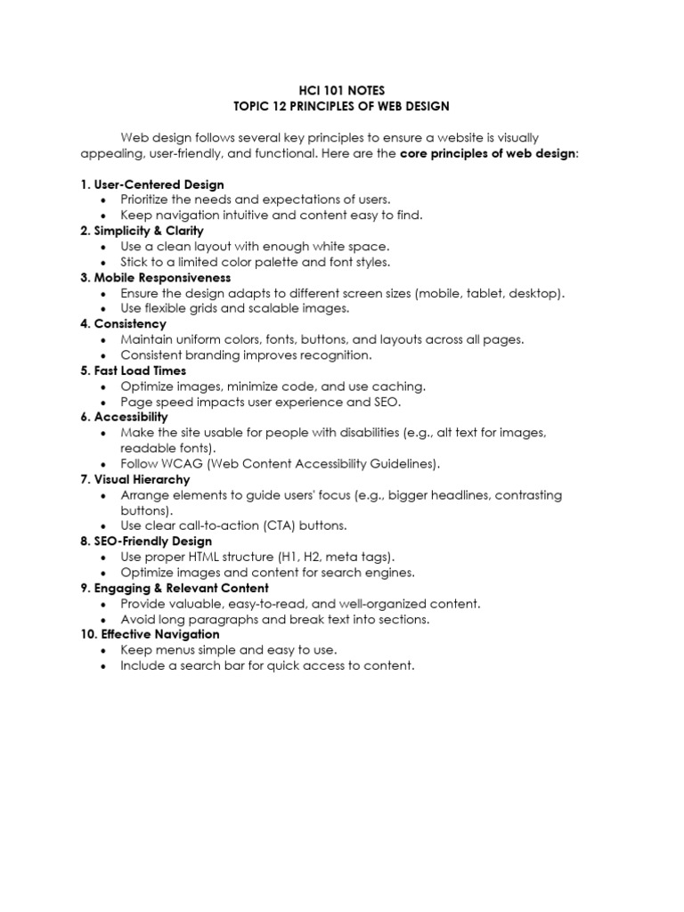 Topic 12 Principle of Web Design | PDF