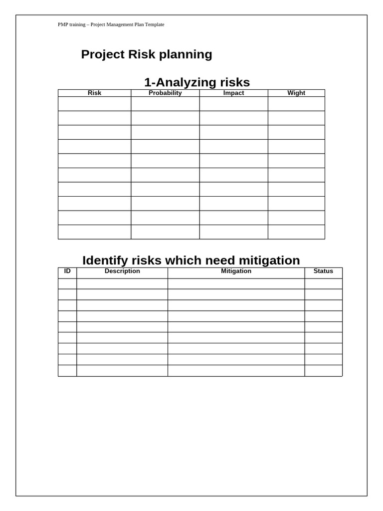 7-Project Risk Planning | PDF