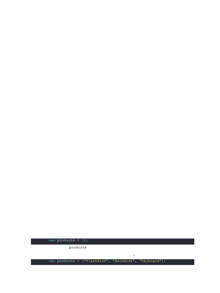 Struktur Array dan Fungsi JavaScript | PDF