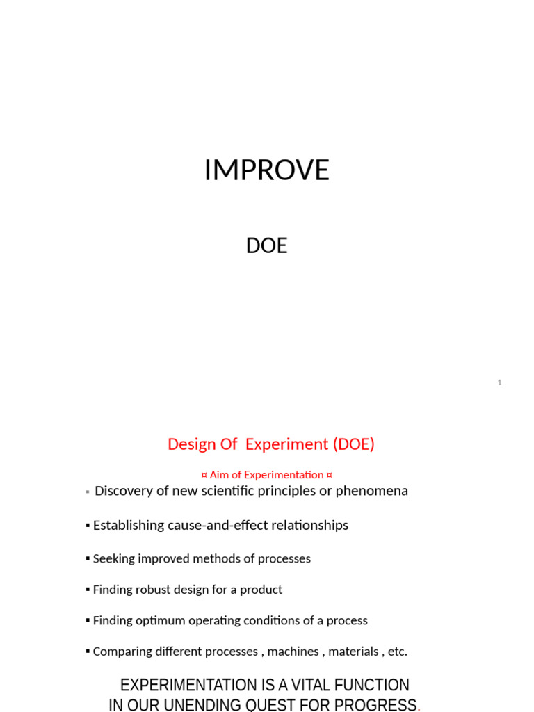 Design of Experiments (DOE) Explained | PDF | Design Of Experiments ...