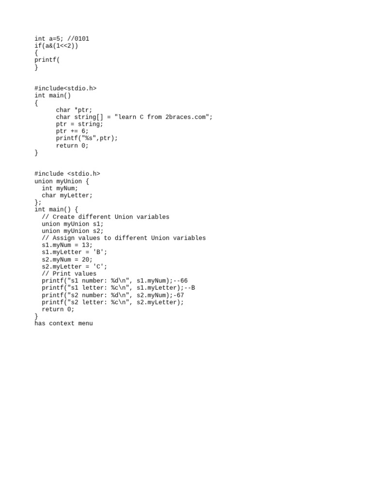 C Programming Basics: Unions and Pointers | PDF