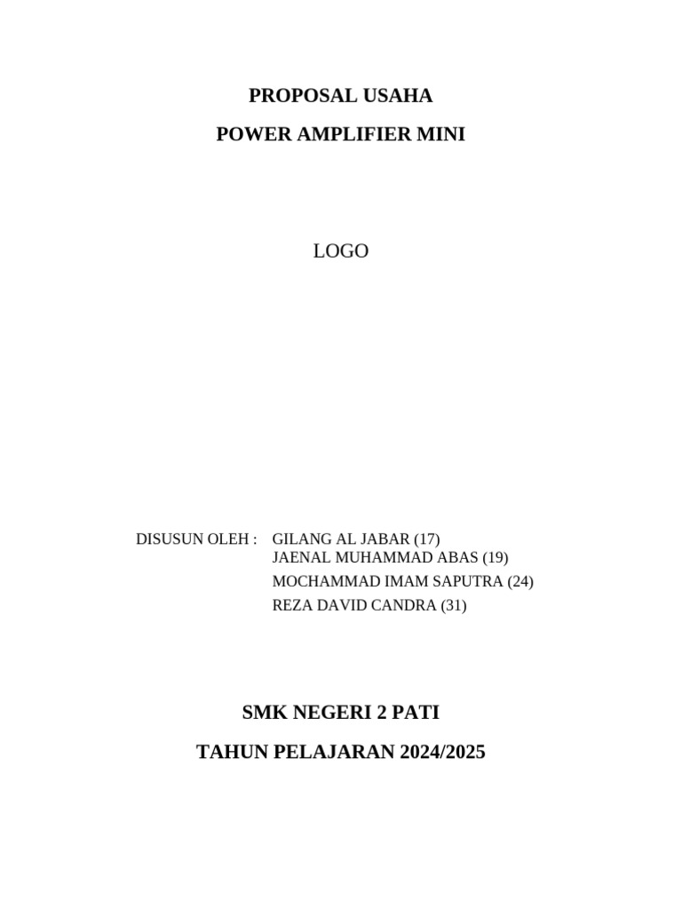 Proposal Usaha Amplifier Mini 2025 | PDF