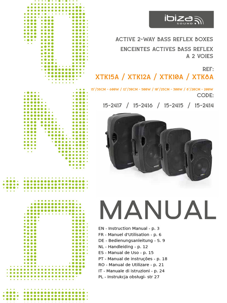 XTK A Series Manual V2 | PDF | Loudspeaker | Amplifier