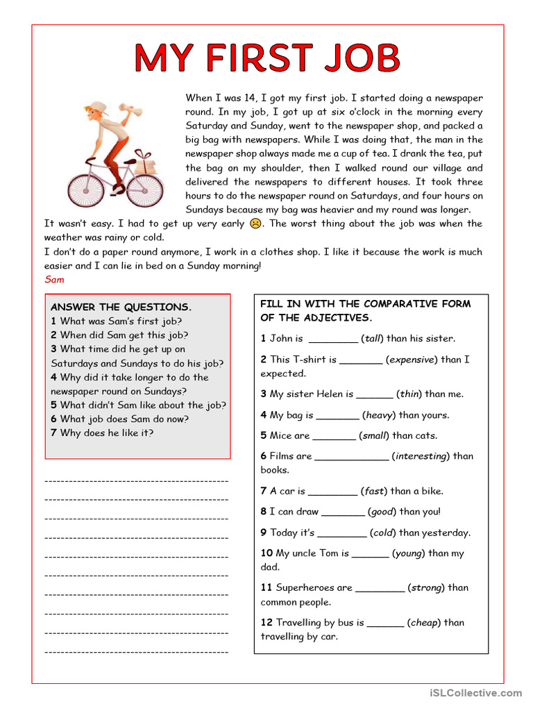 Comparative Forms - My First Job | PDF
