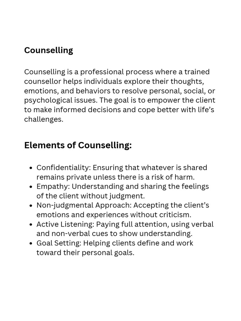 Counselling | PDF