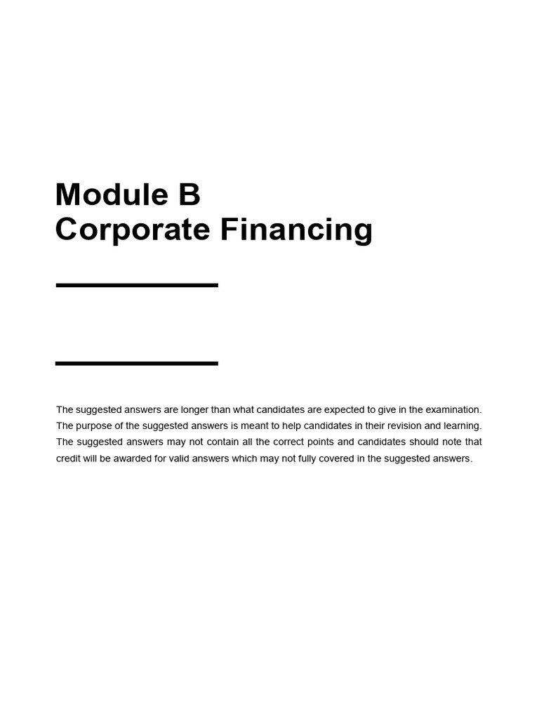 Module B Dec 2019answer | PDF | Valuation (Finance) | Interest