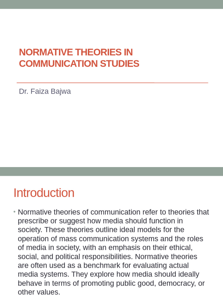 Normative Theories of Communication | PDF | Freedom Of The Press ...