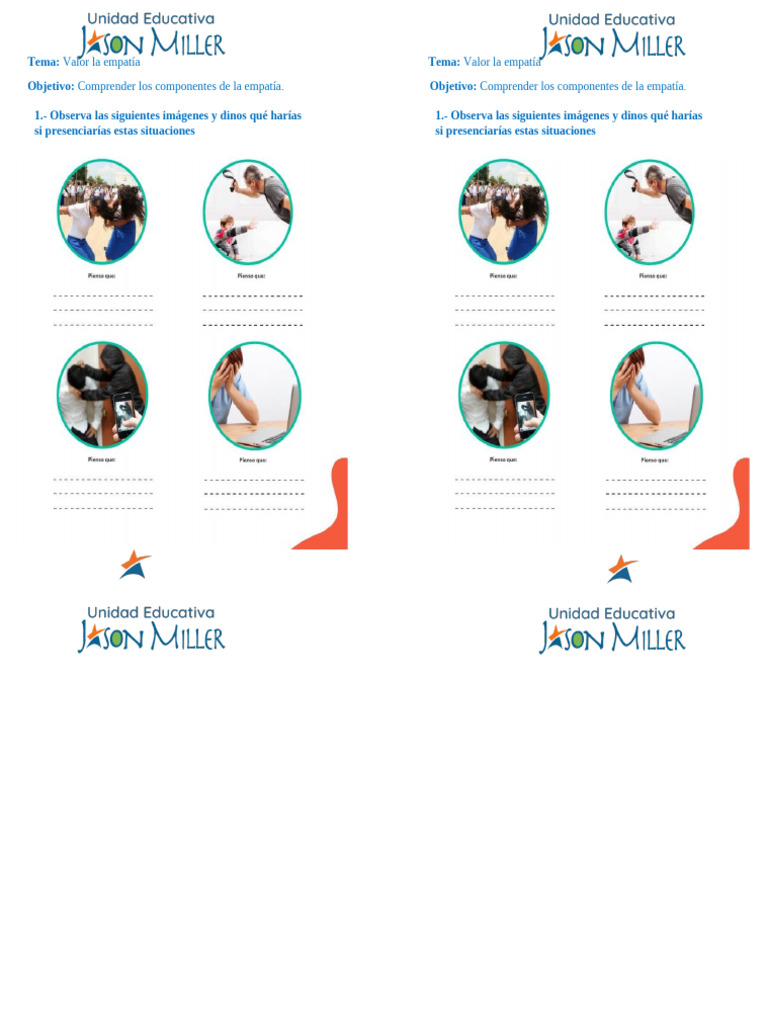 Ficha de Trabajo La Empatia 10mo | PDF