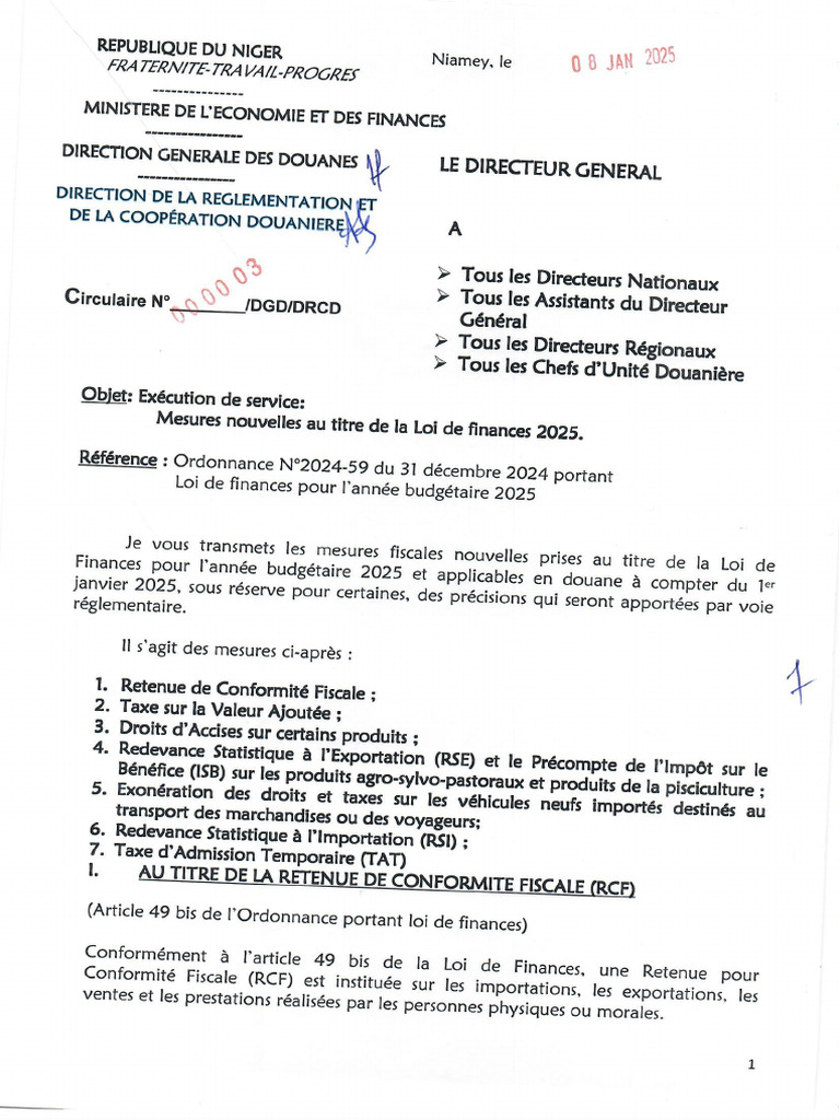 Mesures Douanières Nouvelles Au Titre de La LF 2025 | PDF