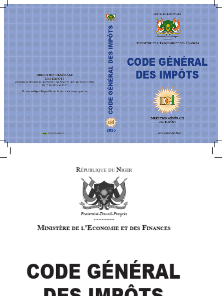 Code Général des Impôts 2025 Niger | PDF | Impôts | Impôt sur le revenu