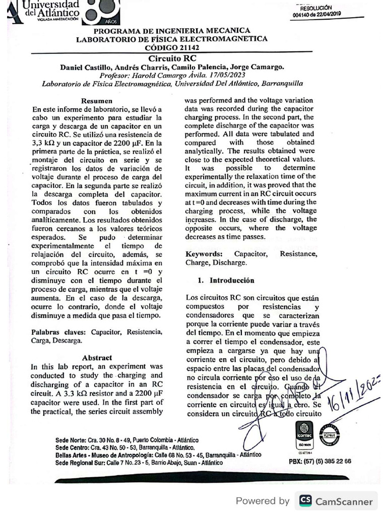 Circuito RC - Compressed | PDF