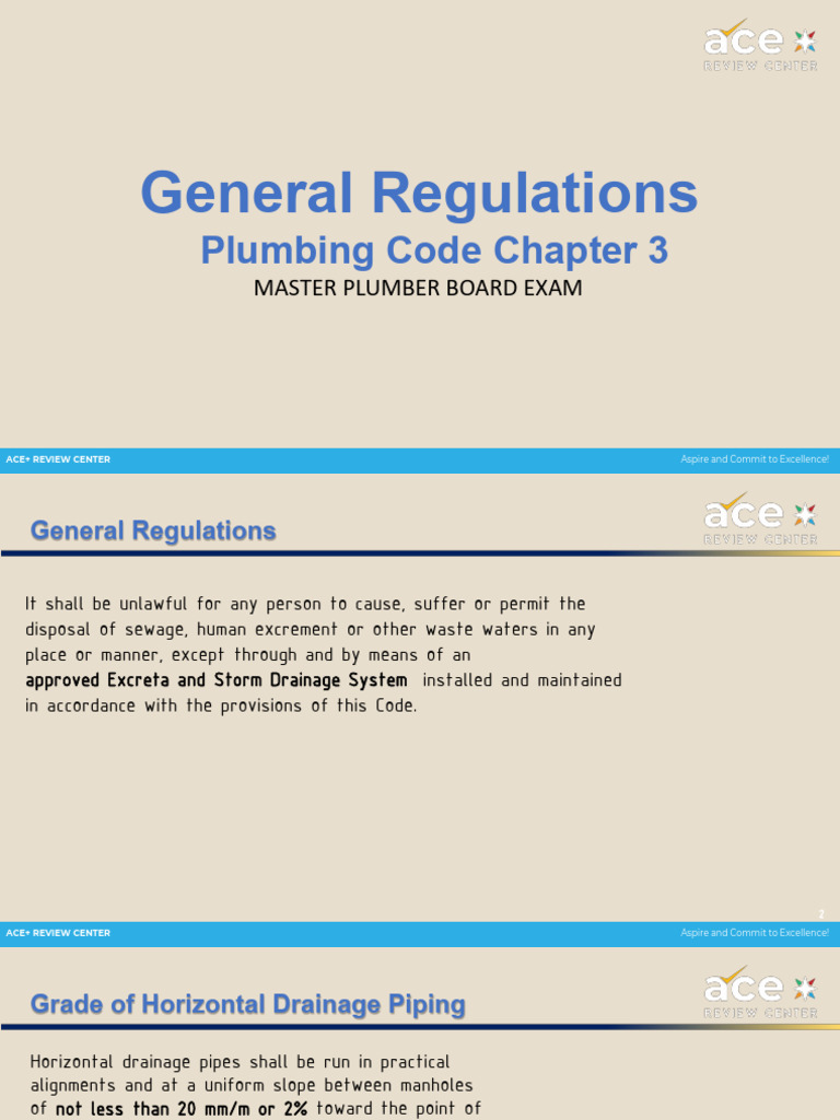 Master Plumber Exam Regulations Guide | PDF | Pipe (Fluid Conveyance ...