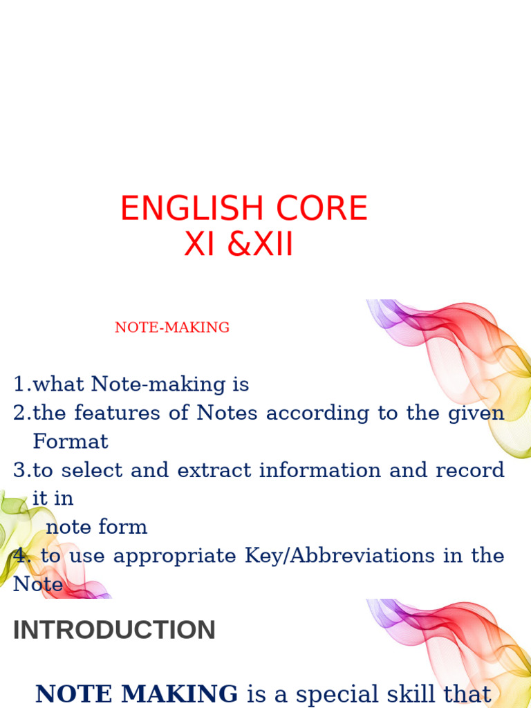 Note-Making Techniques for Students | PDF | Grammatical Number ...