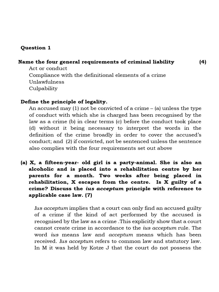 Criminal Liability and Legal Principles | PDF | Causation (Law) | Crimes