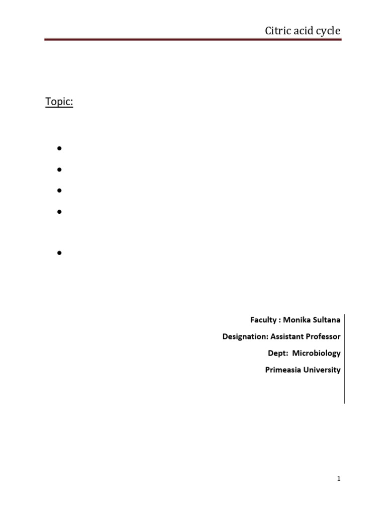 LEC 3 History and Overview of Citric Acid Cycle | PDF | Diet ...