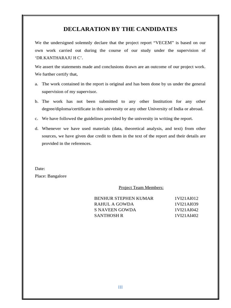 Declaration | PDF