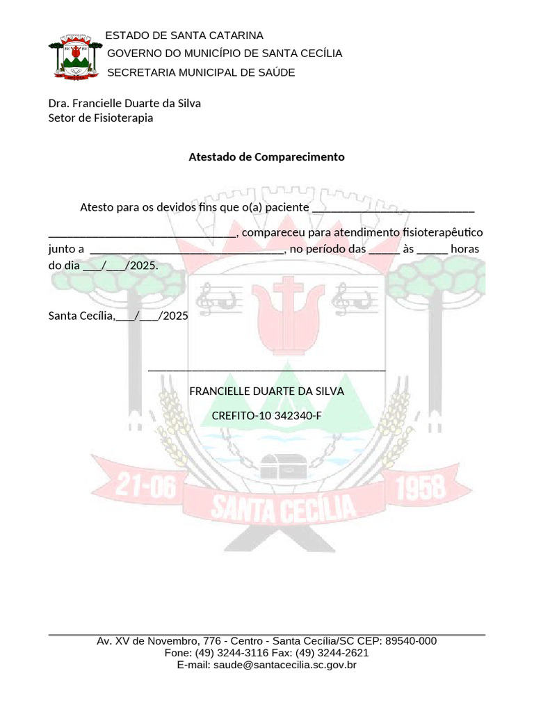 ATESTADO DE COMPARECIMENTO | PDF