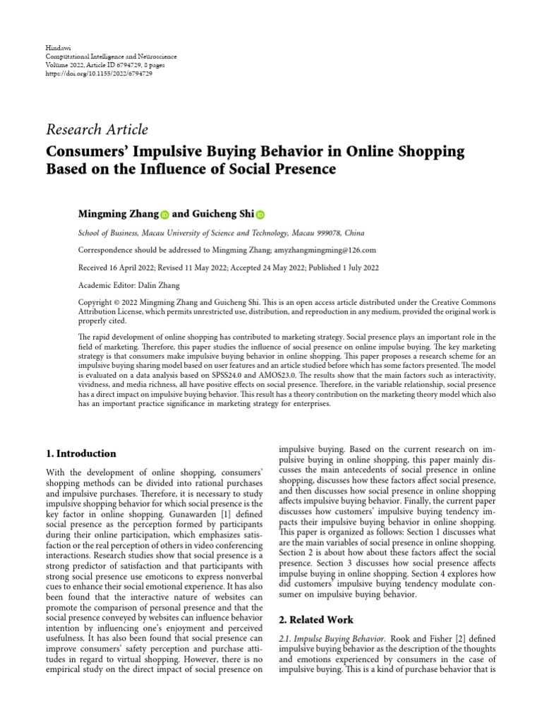 Consumers Impulsive Buying Behavior in Online Sho | PDF | Online ...