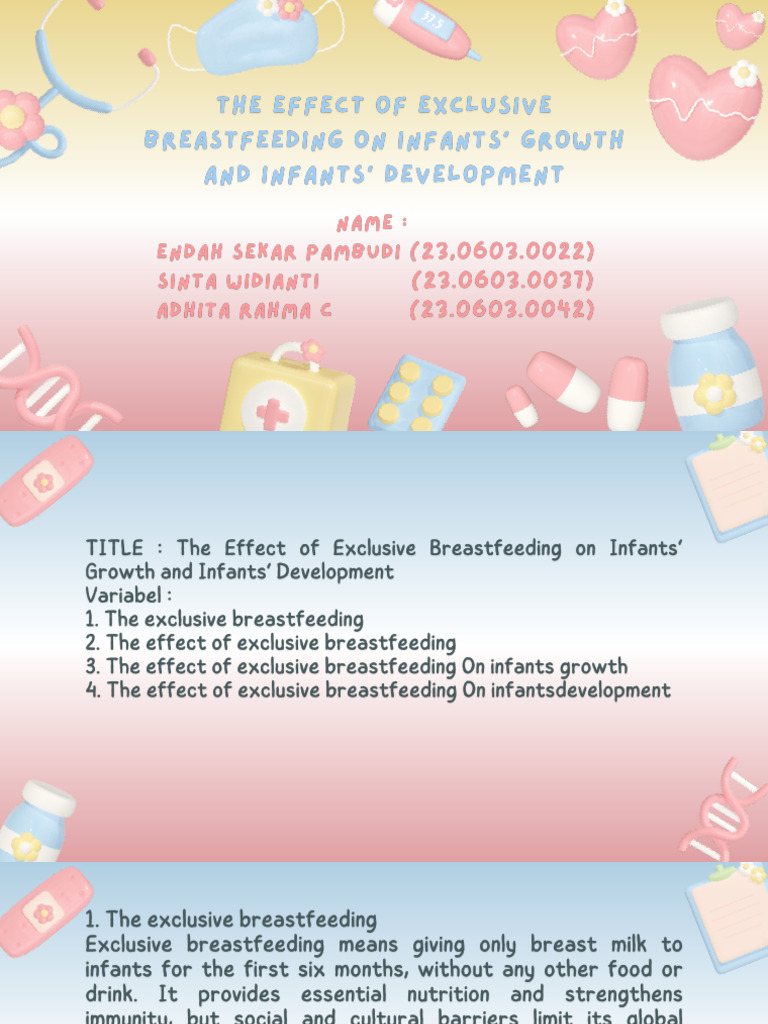 The Effect of Exclusive Breastfeeding On Infants' Growth and Infants ...